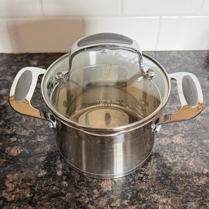 Stainless Steel Small Saucepan with Glass Lid - Silver